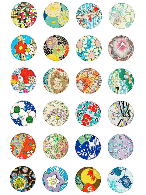 20240 Vintage Asian Art Circles – Waterslide Decal for Enamel, Glass & Ceramic