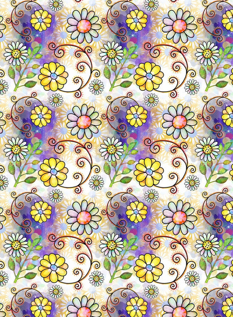 20389 Funky Floral 1 – Waterslide Decal for Enamel, Glass & Ceramic