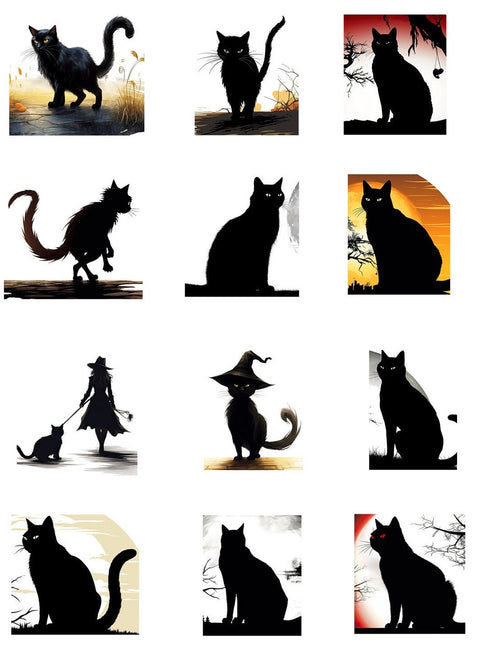 20532 Halloween Black Cats – Waterslide Decal for Enamel, Glass & Ceramic