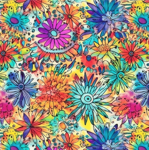 20318 Hippie Flowers 2 – Waterslide Decal for Enamel, Glass & Ceramic