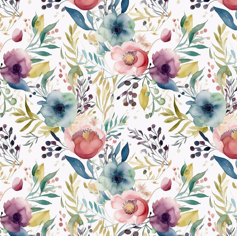 20286 Pastel Flowers – Waterslide Decal for Enamel, Glass & Ceramic