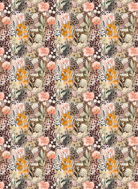 20538 Terracotta Floral 6 – Waterslide Decal for Enamel, Glass & Ceramic