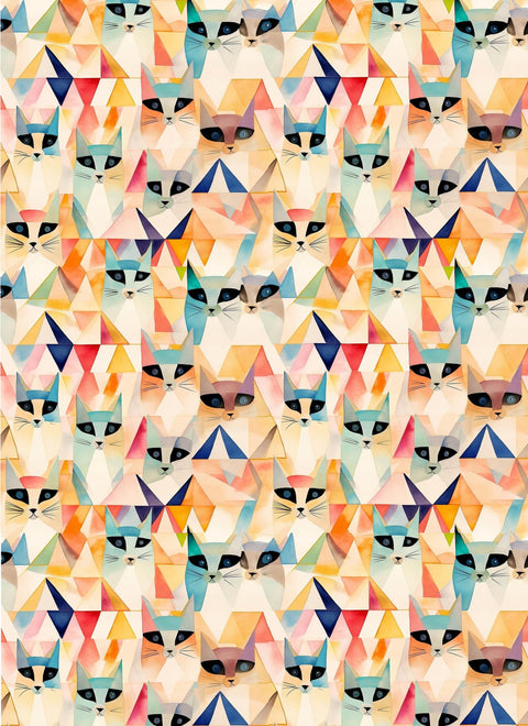 20437 Cat Abstract – Waterslide Decal for Enamel, Glass & Ceramic