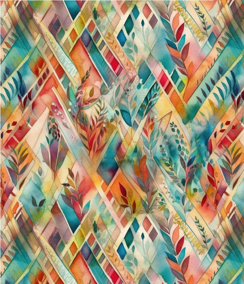 20457 Boho Watercolor – Waterslide Decal for Enamel, Glass & Ceramic