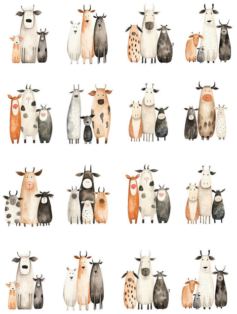 20551 Fun Farm Animals 2 – Waterslide Decal for Enamel, Glass & Ceramic