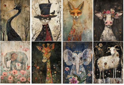 20562 Quirky Wild Animal Tiles – Waterslide Decal for Enamel, Glass & Ceramic