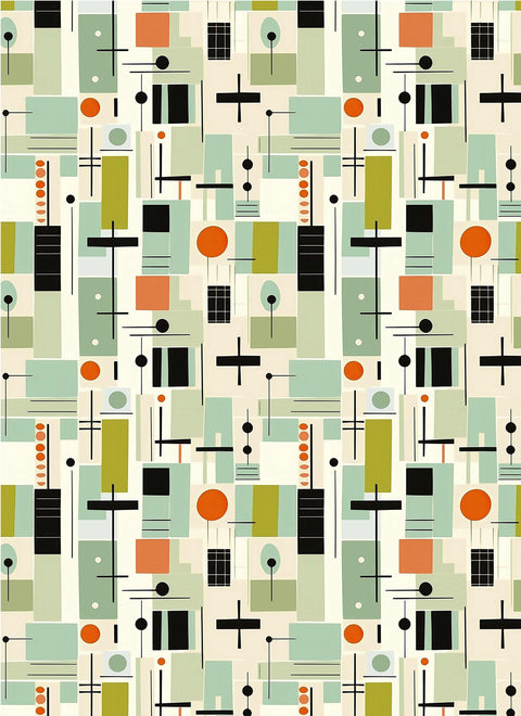 20563 1950's Abstract – Waterslide Decal for Enamel, Glass & Ceramic