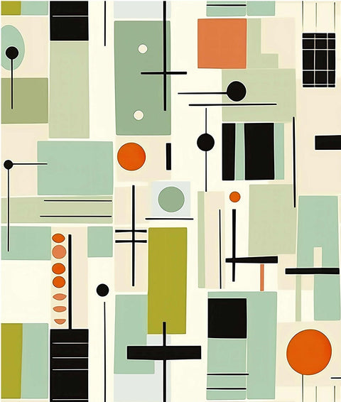 20563 1950's Abstract – Waterslide Decal for Enamel, Glass & Ceramic