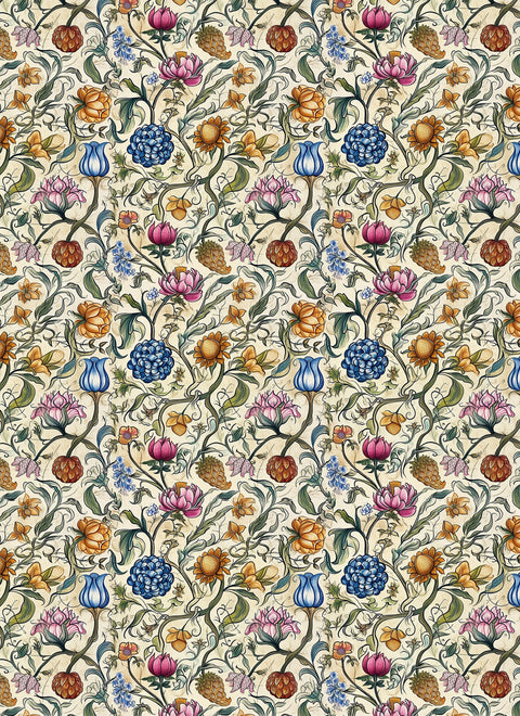 Vintage W. Morris 45 Design Enamel Decals, enamel supplies, ceramic decals, fusible decal, glass decals, 20566