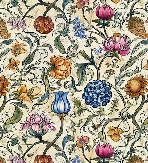 Vintage W. Morris 45 Design Enamel Decals, enamel supplies, ceramic decals, fusible decal, glass decals, 20566