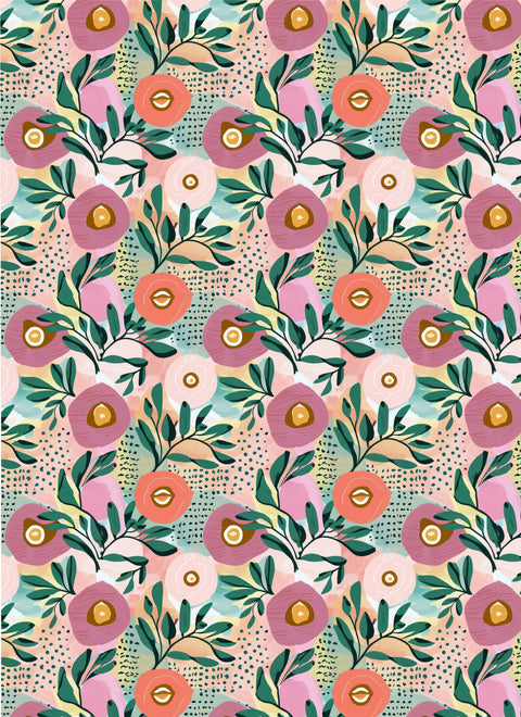 20572 Modern Floral – Waterslide Decal for Enamel, Glass & Ceramic