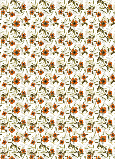20489 Orange Flowers – Waterslide Decal for Enamel, Glass & Ceramic