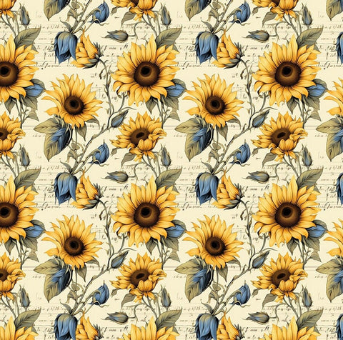20492 Sunflowers and Music – Waterslide Decal for Enamel, Glass & Ceramic