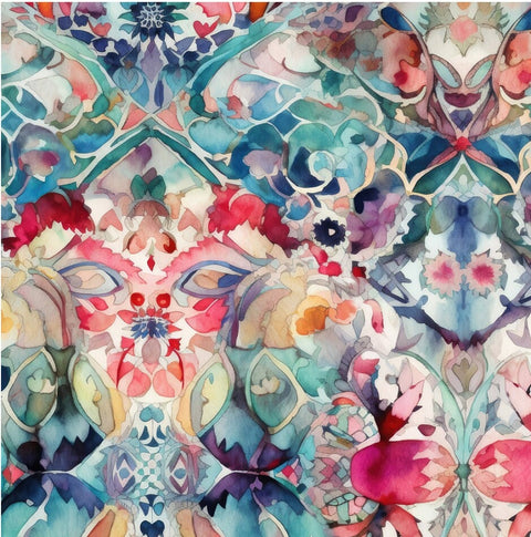 20585 Boho Watercolor 3 – Waterslide Decal for Enamel, Glass & Ceramic