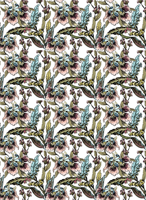 20590 Retro Flowers – Waterslide Decal for Enamel, Glass & Ceramic