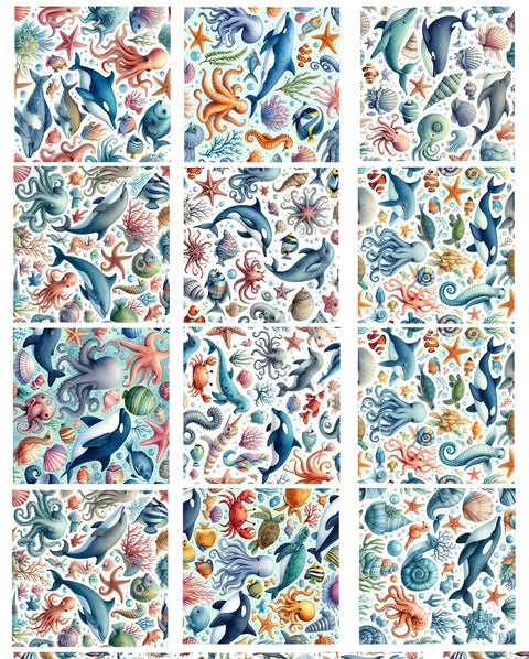 20496 Sea Life Tiles – Waterslide Decal for Enamel, Glass & Ceramic