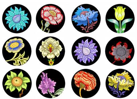 20594 Vintage Flower Circles 2 – Waterslide Decal for Enamel, Glass & Ceramic