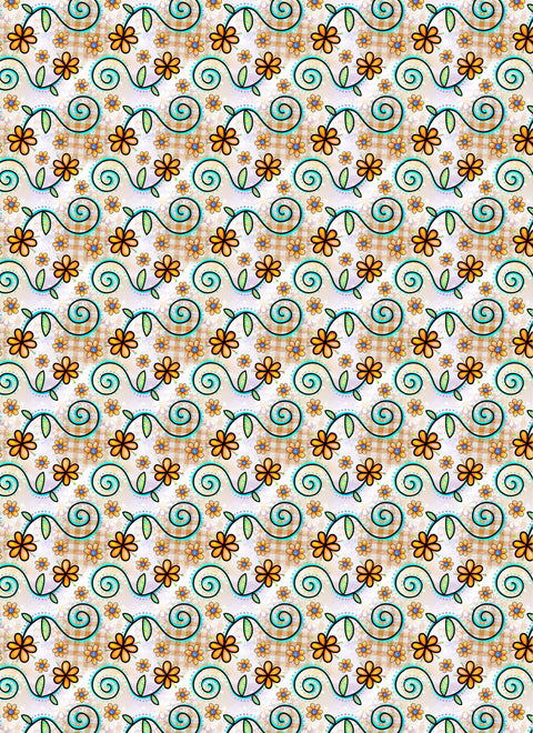 20503 Funky Floral 5 – Waterslide Decal for Enamel, Glass & Ceramic