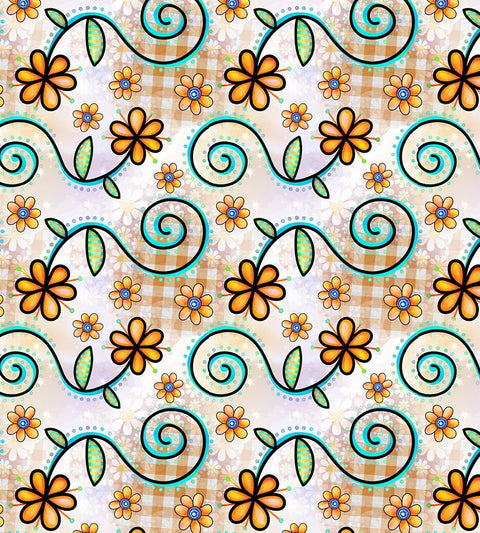 20503 Funky Floral 5 – Waterslide Decal for Enamel, Glass & Ceramic