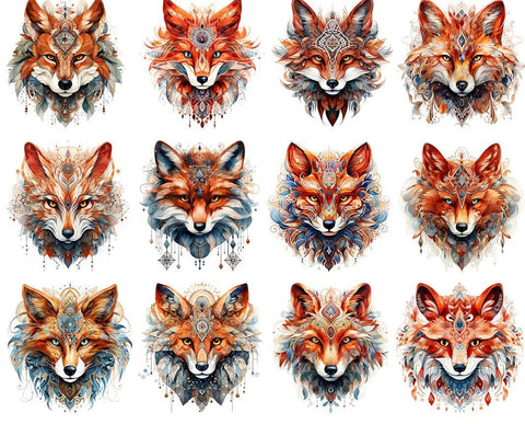 20504 Red Foxes – Waterslide Decal for Enamel, Glass & Ceramic