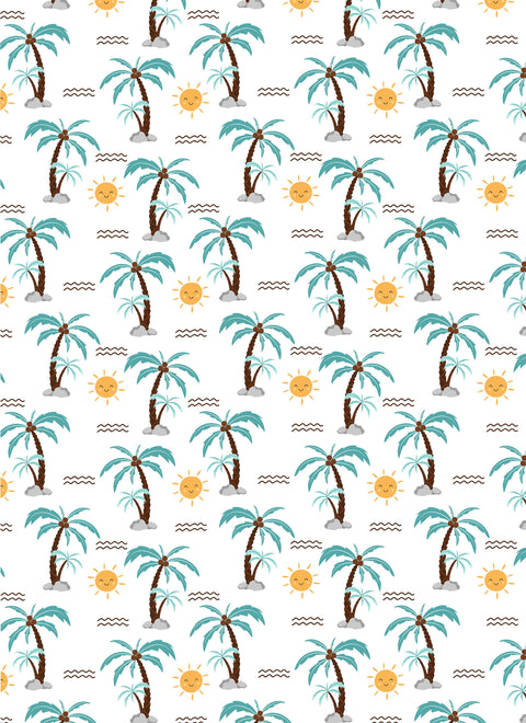 20505 Sun n' Palm Trees – Waterslide Decal for Enamel, Glass & Ceramic