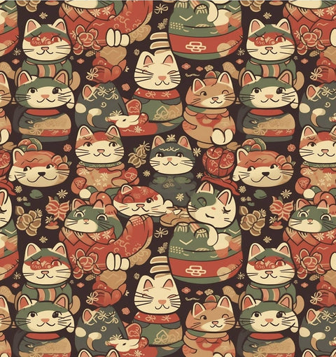 20515 Chinese Lucky Cat – Waterslide Decal for Enamel, Glass & Ceramic