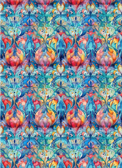 20528 Boho Watercolor – Waterslide Decal for Enamel, Glass & Ceramic