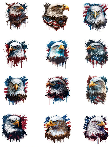 20536 Patriotic Bald Eagle – Waterslide Decal for Enamel, Glass & Ceramic