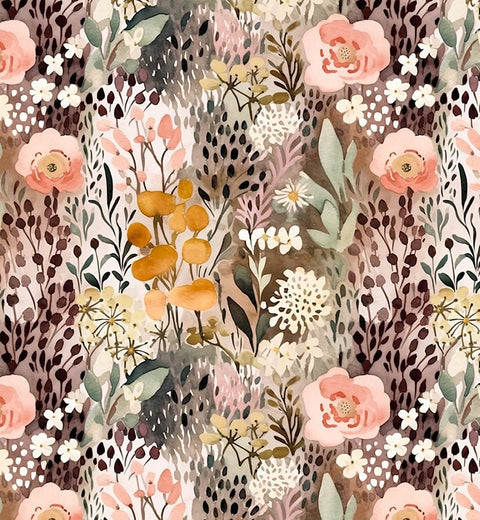 20538 Terracotta Floral 6 – Waterslide Decal for Enamel, Glass & Ceramic