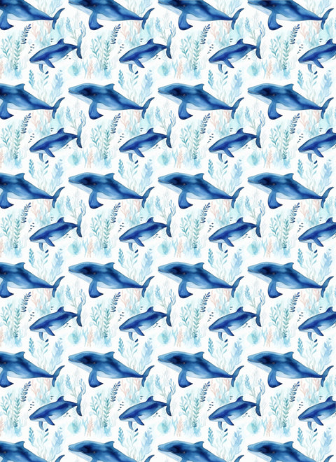 20618 Watercolor Whales – Waterslide Decal for Enamel, Glass & Ceramic