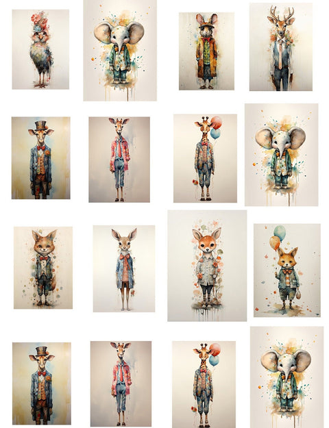 20554 Quirky Animals 2 – Waterslide Decal for Enamel, Glass & Ceramic