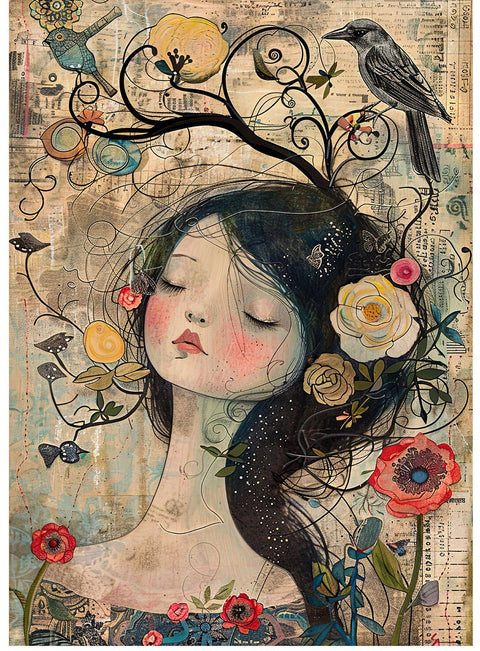 20556 Mixed Media Tile Design Enamel Decals, enamel supplies, ceramic decals, fusible decal, glass decals, 20556B