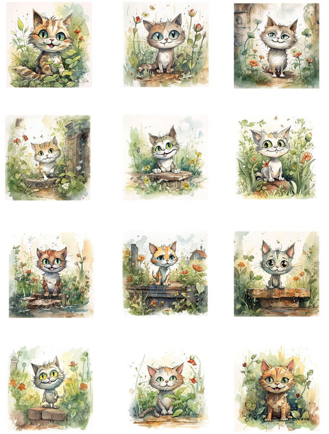 20573 Friendly Felines Earring Sets – Waterslide Decal for Enamel, Glass & Ceramic