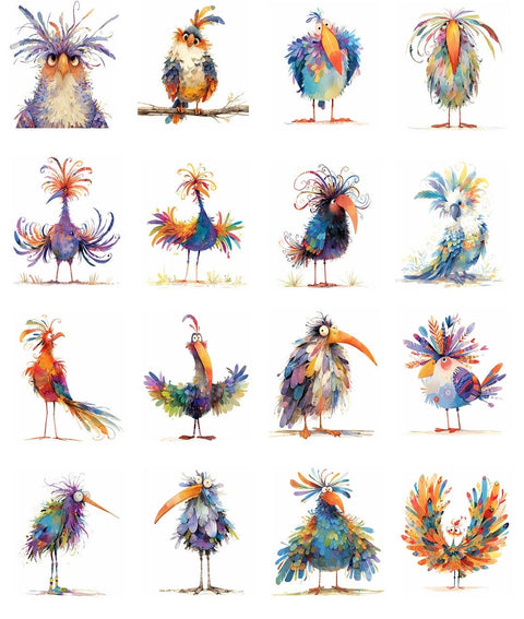 20586 Freaky Birds – Waterslide Decal for Enamel, Glass & Ceramic