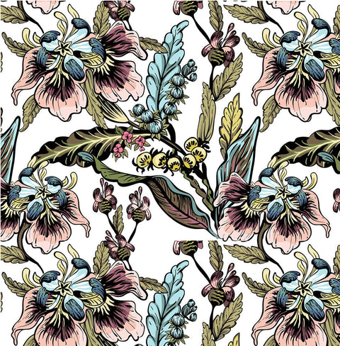 20590 Retro Flowers – Waterslide Decal for Enamel, Glass & Ceramic