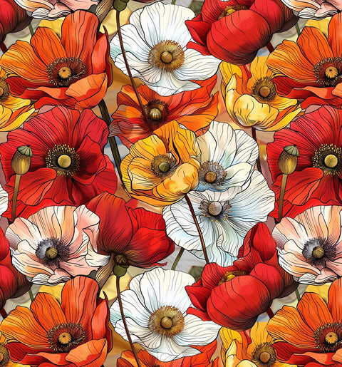 20605 Watercolor Poppies – Waterslide Decal for Enamel, Glass & Ceramic
