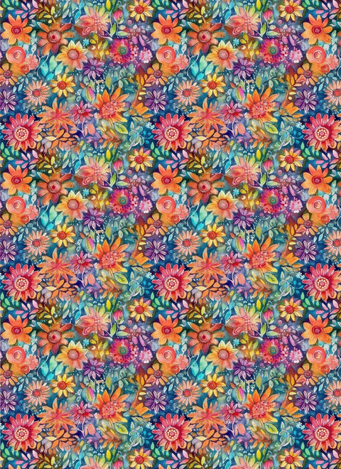 20634 Hippie Flowers 4 – Waterslide Decal for Enamel, Glass & Ceramic