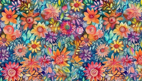 20634 Hippie Flowers 4 – Waterslide Decal for Enamel, Glass & Ceramic