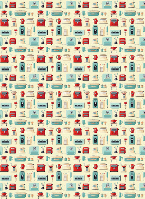 20665 retro 1950"s Culture 3 – Waterslide Decal for Enamel, Glass & Ceramic