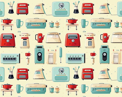 20665 retro 1950"s Culture 3 – Waterslide Decal for Enamel, Glass & Ceramic