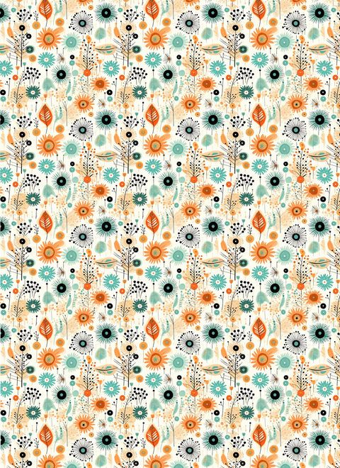 Retro Botanical Design Enamel Decals, enamel supplies, ceramic decals, fusible decal, glass decals, 20672