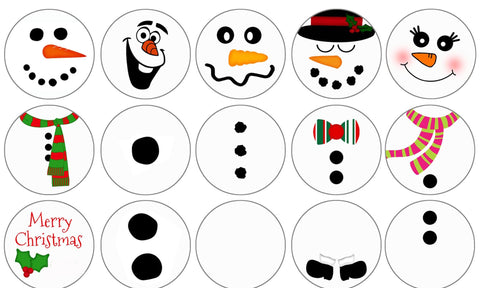 20674 3 piece Snowmen Earrings – Waterslide Decal for Enamel, Glass & Ceramic