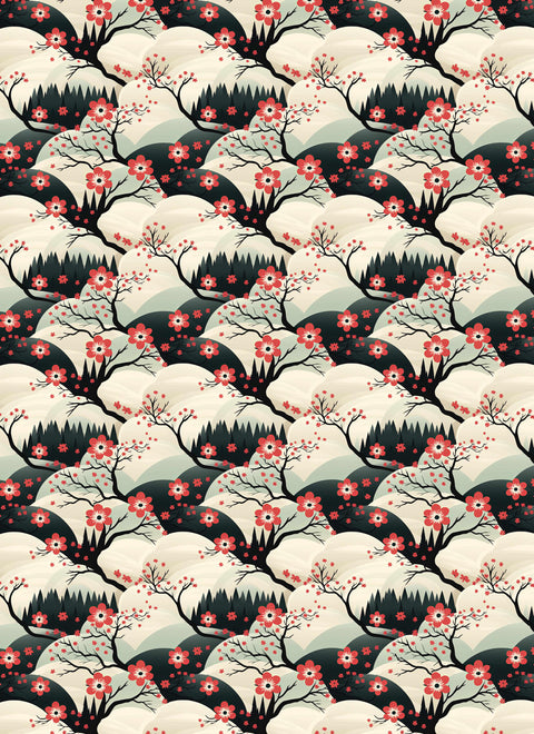 20675 Japandi 6 – Waterslide Decal for Enamel, Glass & Ceramic