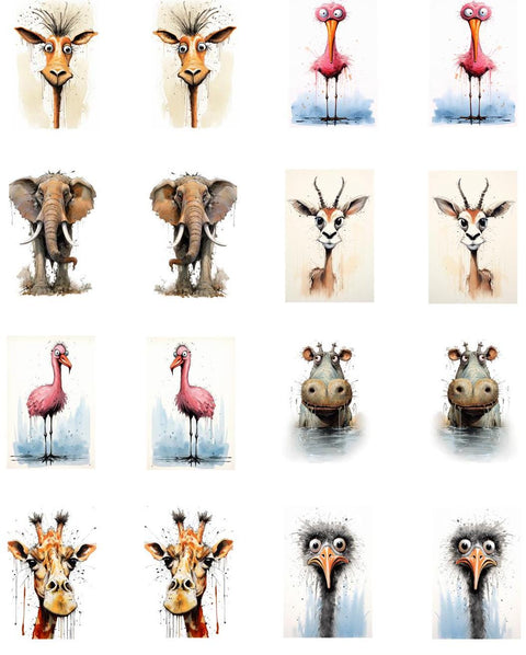 20684 Quirky Safari Animal Sets 2 – Waterslide Decal for Enamel, Glass & Ceramic