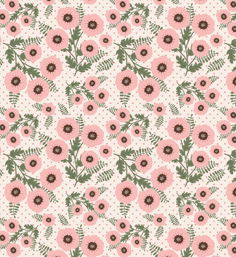 20642 Pinky Retro Floral – Waterslide Decal for Enamel, Glass & Ceramic