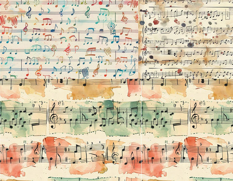 20647 Vintage Music Sheet Tiles – Waterslide Decal for Enamel, Glass & Ceramic
