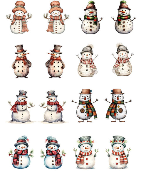 20689 Snowmen Earring Sets 1 – Waterslide Decal for Enamel, Glass & Ceramic