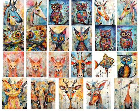 20367 Funky Animal Tiles 1 – Waterslide Decal for Enamel, Glass & Ceramic