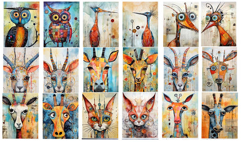 20655 Funky Animal Tiles 2 – Waterslide Decal for Enamel, Glass & Ceramic