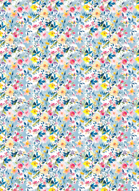 20657 Baby Blues Floral – Waterslide Decal for Enamel, Glass & Ceramic